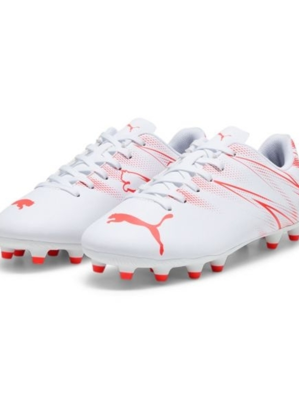 Puma Attacanto FG/AG Junior Youth Soccer Cleats White Red Orange 8 Blokecore